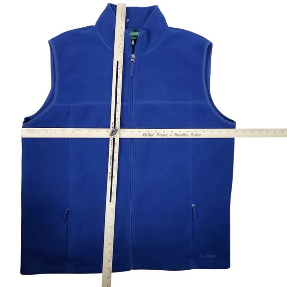 LL Bean Fleece Vest Men XL Tall Blue Polartec Full Zip Outdoors Zip Pockets Warm - Picture 10 of 12